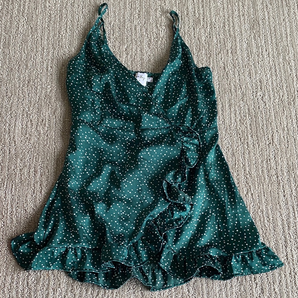 Princess Polly Green Wrap Mini Dress Size 6